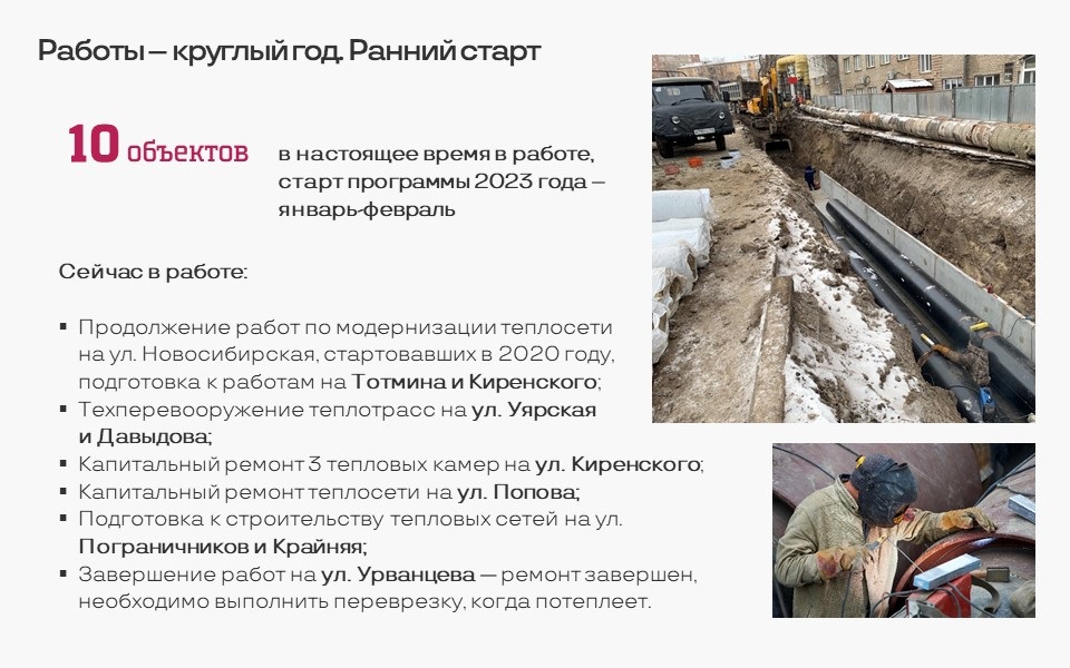 Не дожидаясь весны: в Красноярске стартовала программа обновления тепловых сетей — 2023. Карта работ