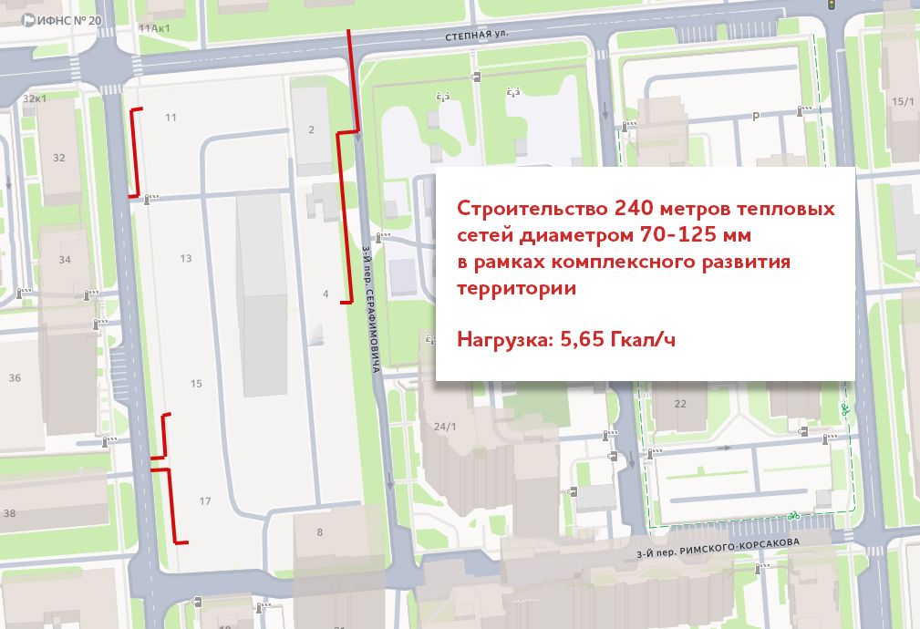Схема строительства теплосетей к новому жилмассиву