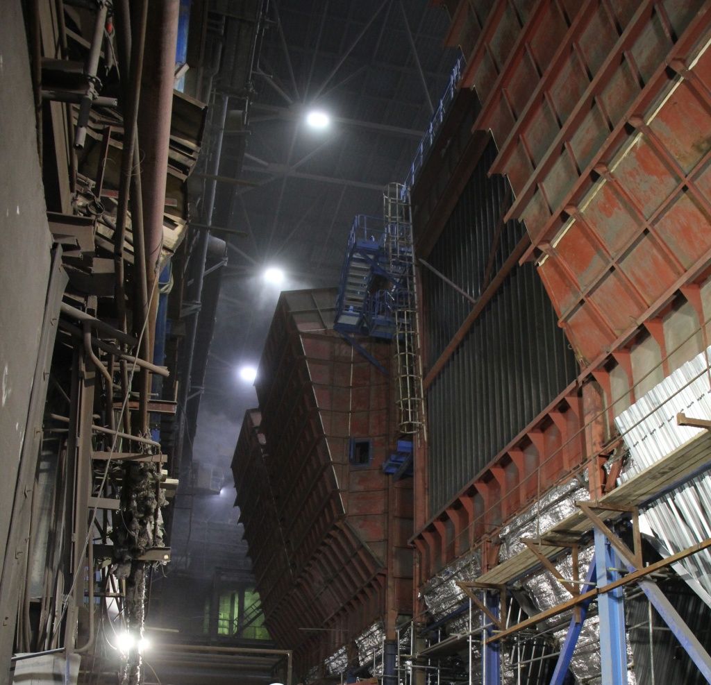 Строительство электрофильтров пятого энергоблока