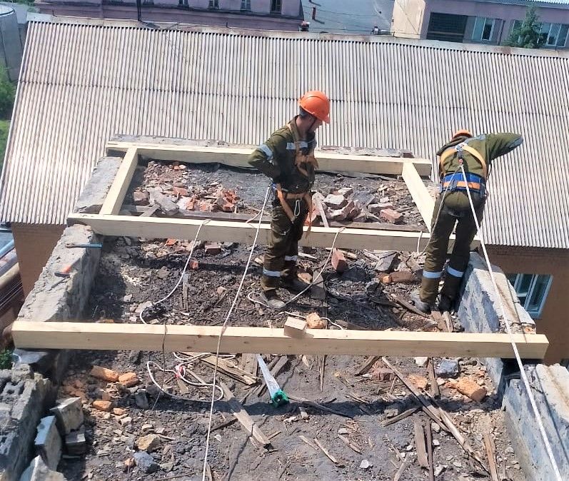 Ремонт кровли здания на территории Кемеровской ГРЭС