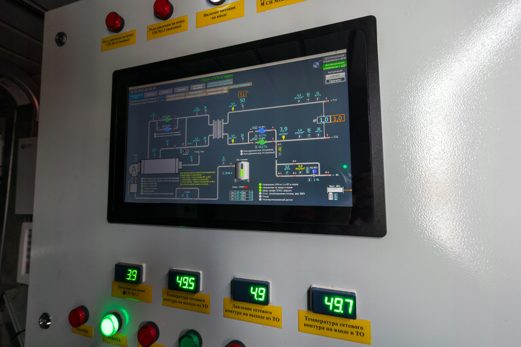 Интерактивный экран отображает заданные параметры в режиме реального времени