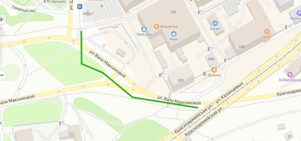 Участок замены магистрального трубопровода, который пересекает проезжую часть по ул. Максима и Николая Казанцевых