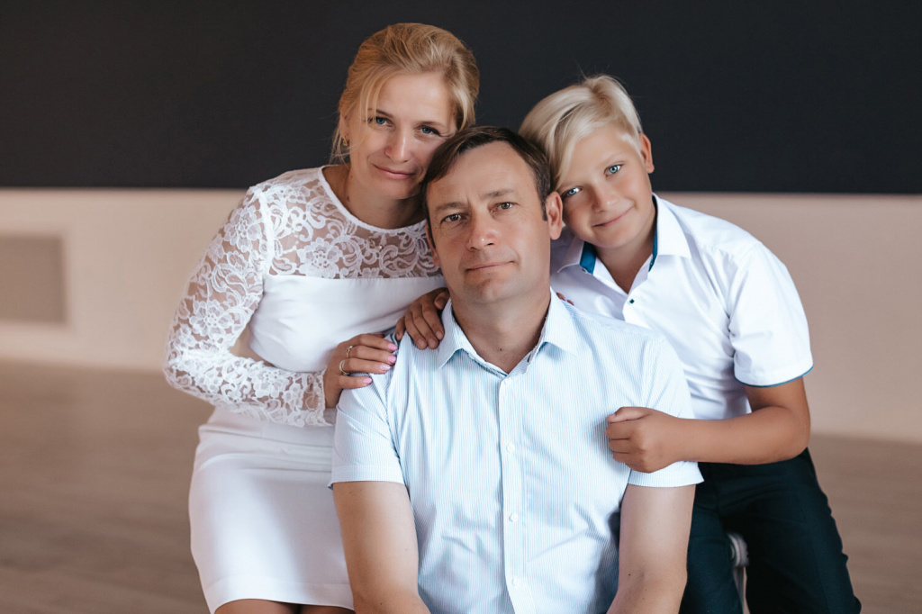 Василий с женой и сыном