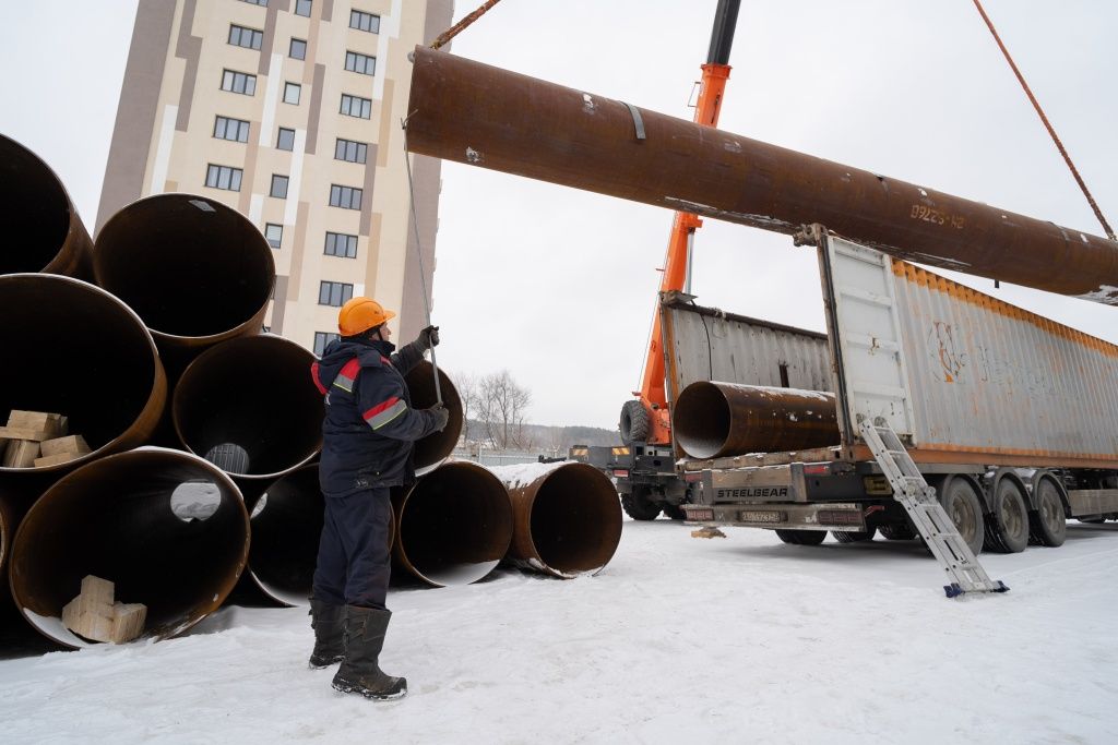 Разгрузка труб