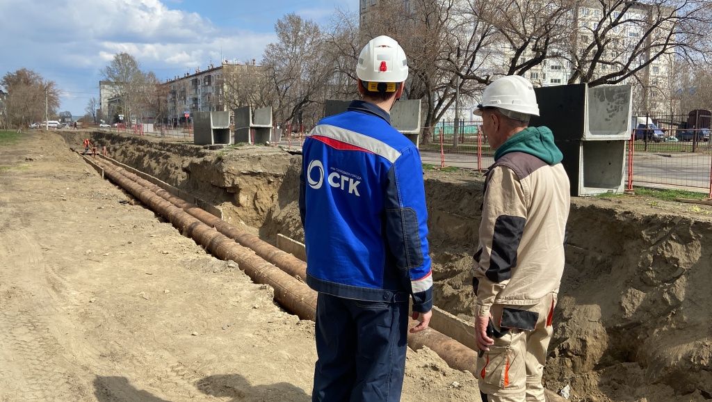 Замена магистрального трубопровода по улице Чайковского в Бийске. 2023 год