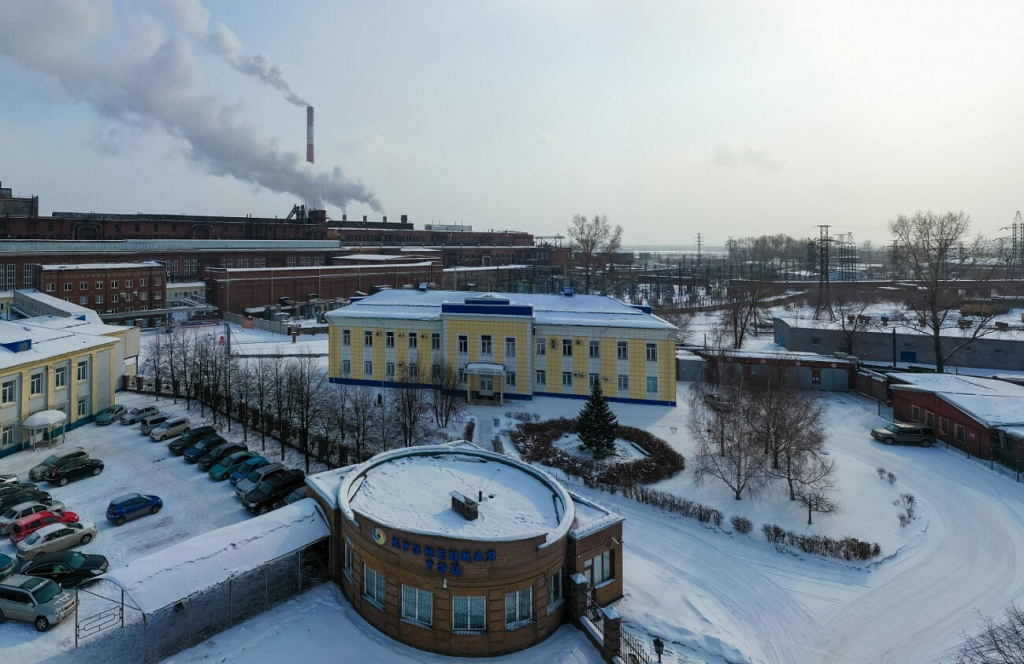 Кузнецкая ТЭЦ расположена в промышленной зоне Новокузнецка 