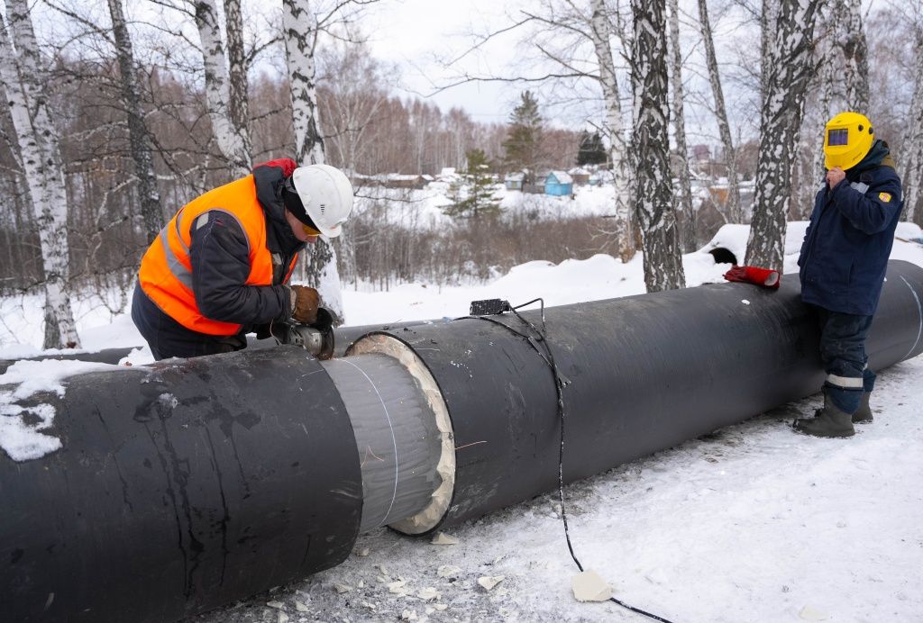 Строительство теплосети для микрорайона Клюквенный проекта комплексного развития северного направления Новосибирска 