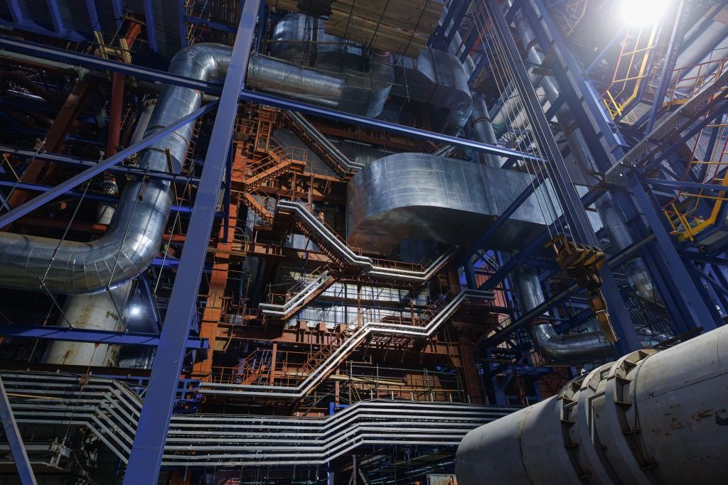 Монтаж котла и электрофильтра на Красноярской ТЭЦ-3