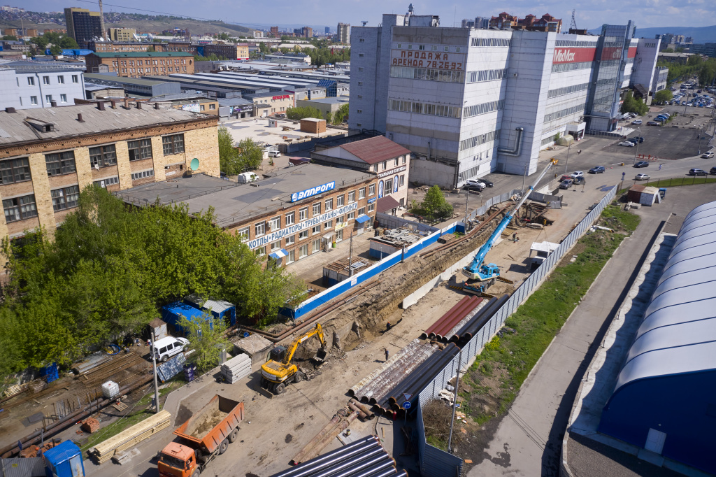 Продолжение масштабных работ, стартовавших в 2022 году, — модернизация теплосети в переулке Телевизорном в Красноярске