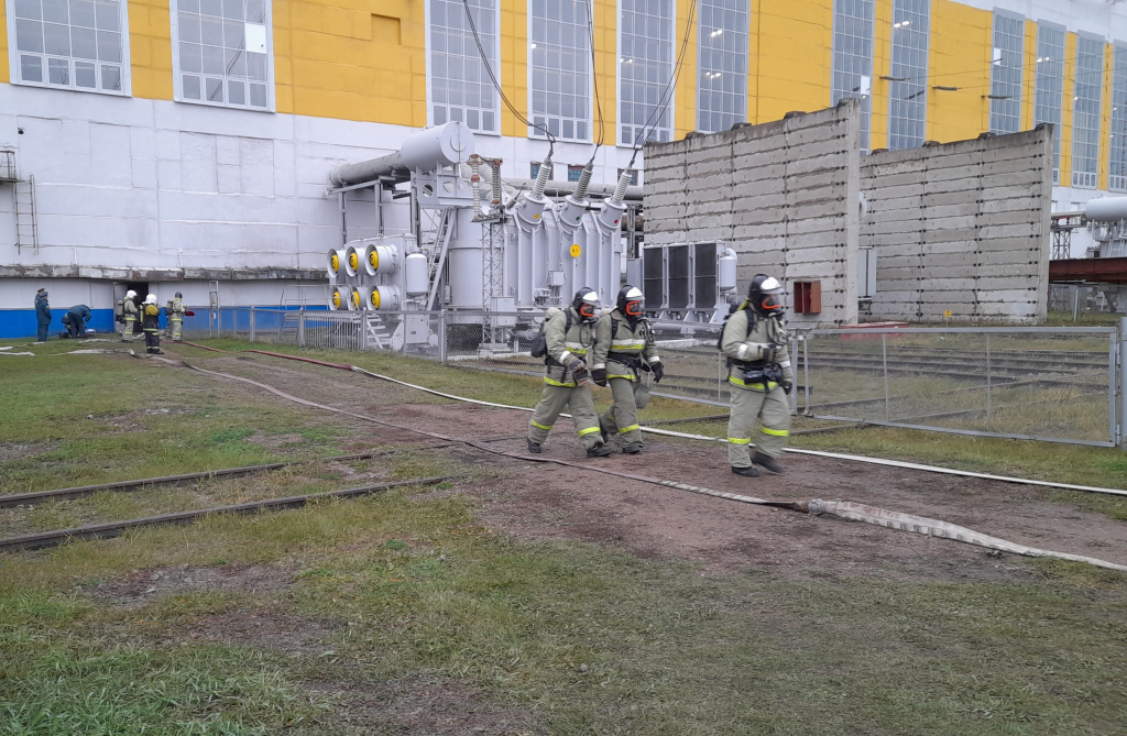 Отряд пожарно-спасательной части — на территории Красноярской ГРЭС-2