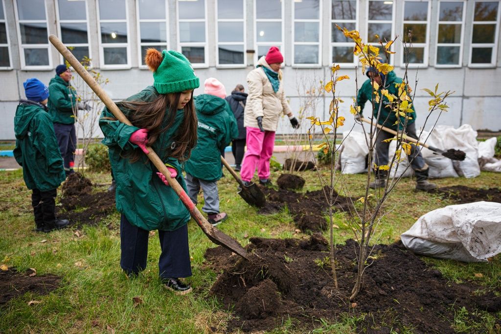Высадка деревьев так увлекла детишек и родителей, что с работой справились меньше, чем за час Высадка деревьев так увлекла детишек и родителей, что с работой справились меньше, чем за час