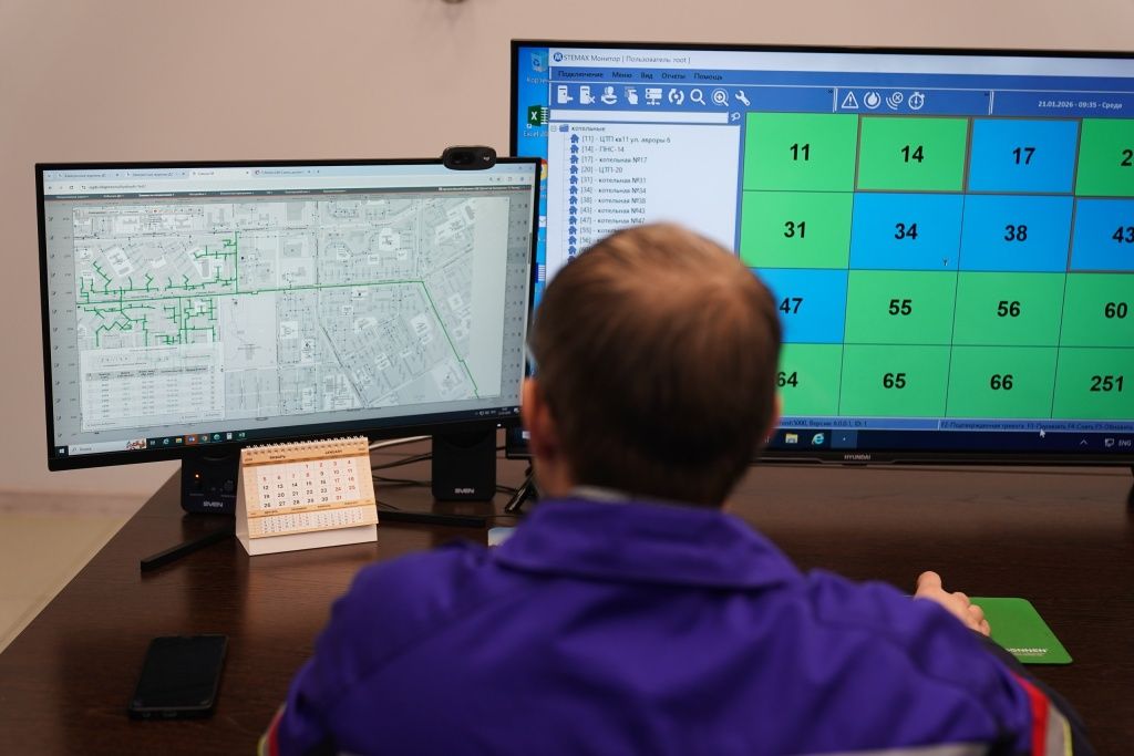 На экранах &mdash; карта теплосетей в программе &laquo;Зулу-гис&raquo;