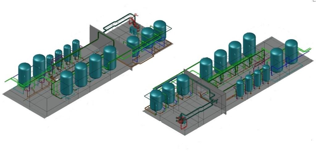 Так схематично выглядит уже смонтированное оборудование в реконструируемом химцехе