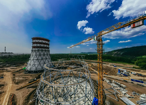Завершен первый этап возведения градирни №2 на Томь-Усинской ГРЭС